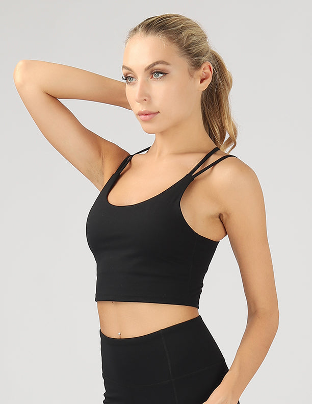 Split Shoulder Strap Crop Top