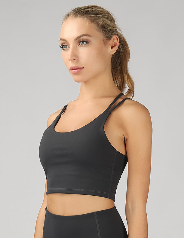 Split Shoulder Strap Crop Top