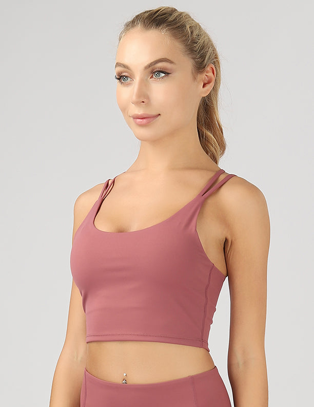 Split Shoulder Strap Crop Top