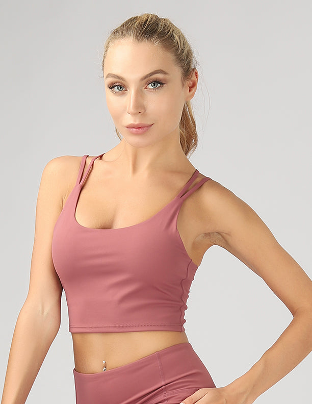 Split Shoulder Strap Crop Top