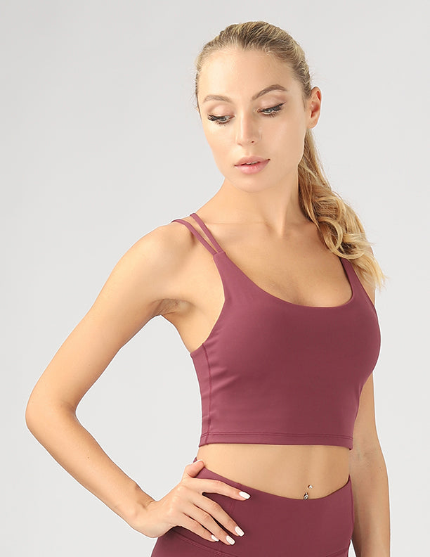 Split Shoulder Strap Crop Top